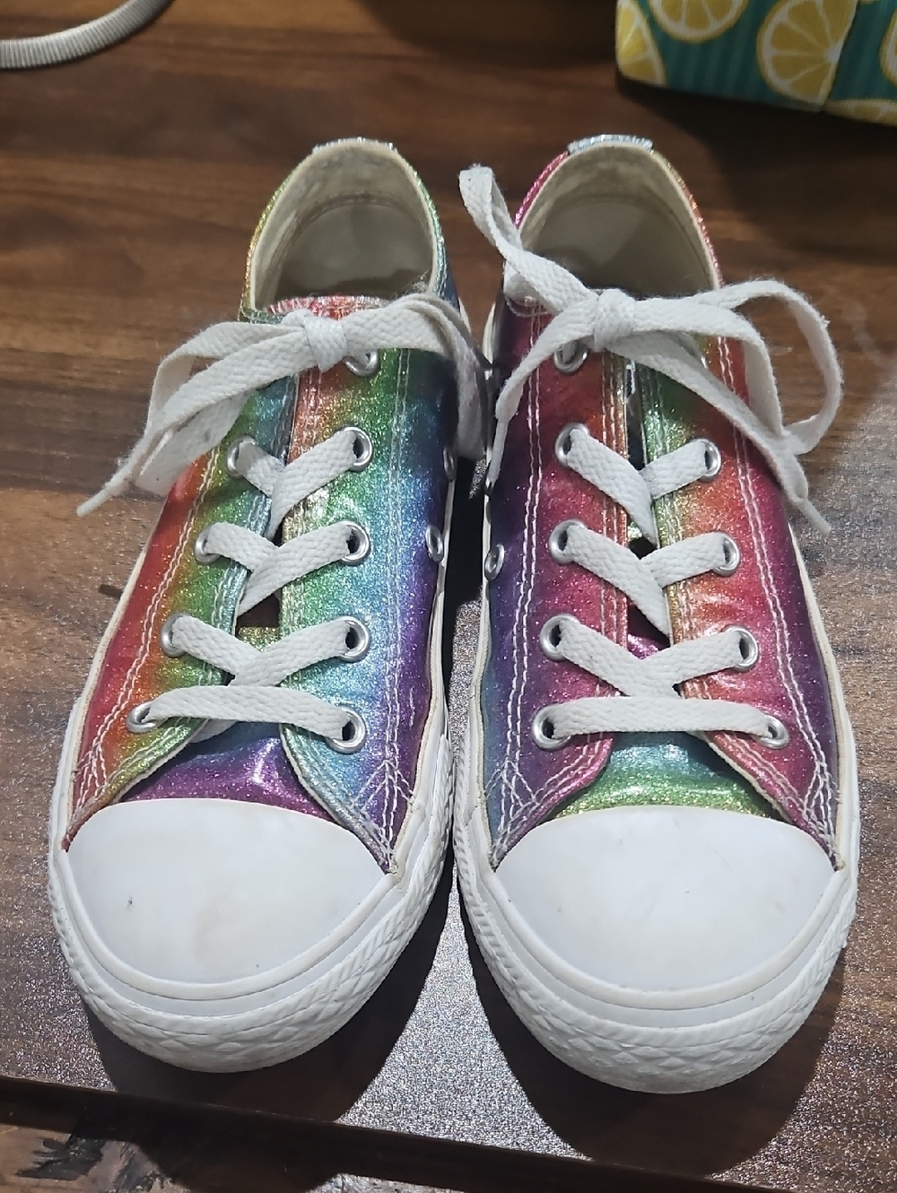 Converse Kids Rainbow Glitter Low-Top Sneakers - White Laces